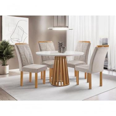 Imagem de Sala De Jantar 4 Cadeiras C Vidro 1,0m - Dublin - Sky Móveis