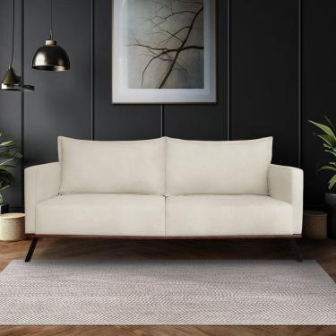 Imagem de Sofá para Sala de Estar Fixo 3 Lugares Zeki Bege