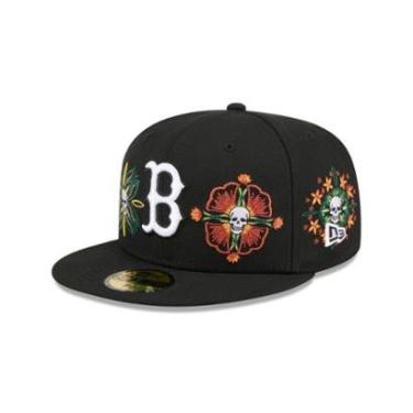 Imagem de BONE NEW ERA 59FIFTY BOSTON RED SOX MLB SKULL & ROSES PRETO-Masculino