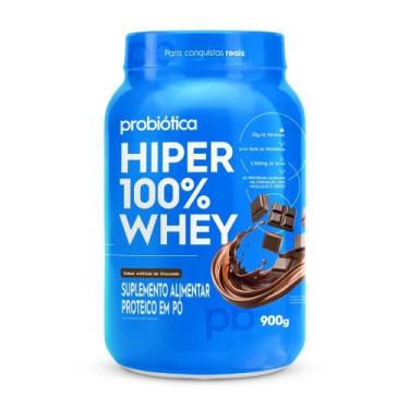 Imagem de Hiper 100 Whey 900g Suplemento Proteico Sabor Chocolate Probiotica - P