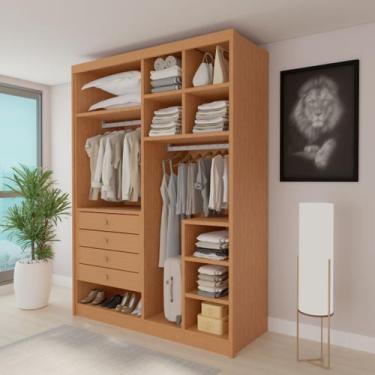 Imagem de Closet Casal sem Portas 4 Gavetas 100% MDF Eloá Cinamomo - Conquista M