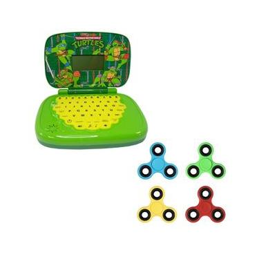 Imagem de Kit Laptop Infantil Educativo Candide Tartarugas Ninja Bilíngue + 1 Fidget Spinner Sortido