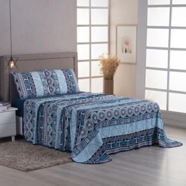 Imagem de JOGO DE CAMA Malha 100% Algodão CASAL QUEEN 04 PEÇAS - morada dos enxo