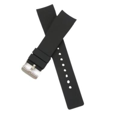 Imagem de Pulseira Relógio Silicone Lisa Terminal Curvo.LC29 - Marcofox, Preto, 