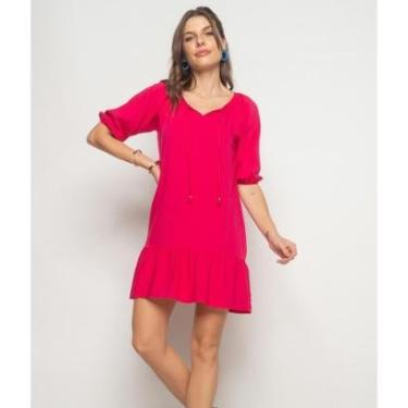 Imagem de Vestido Curto Viscolinho Com Babado Salvatore Fashion-Feminino