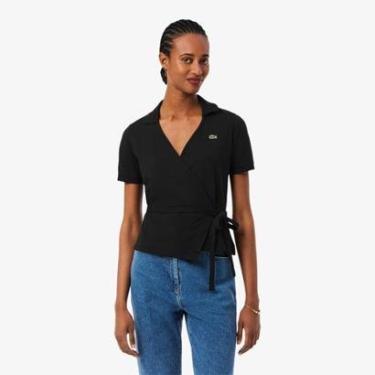 Imagem de Camisa Polo Lacoste Envelope Em Mini Piqué Stretch Feminina-Feminino
