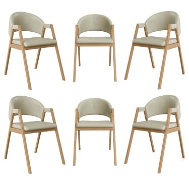 Imagem de Kit 6 Cadeiras Para Mesa de Jantar Moderna Courino - Balaqui