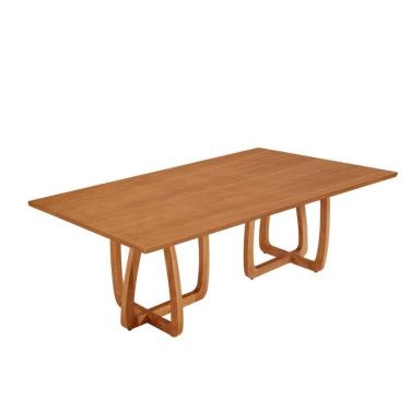 Imagem de Mesa Para Sala De Jantar Flora Tampo Canto Moeda Laminado Cinamomo Imbuia