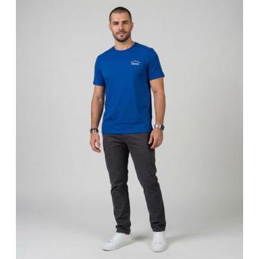 Imagem de Camiseta Masculina em Cotton Leve Brasil Select Azul, M, Azul