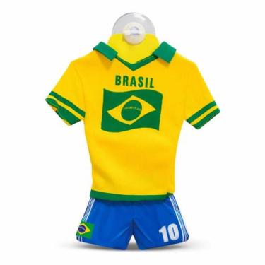 Imagem de Mini Uniforme da Torcida Brasileira com Ventosa para Carro Camisa:Bras