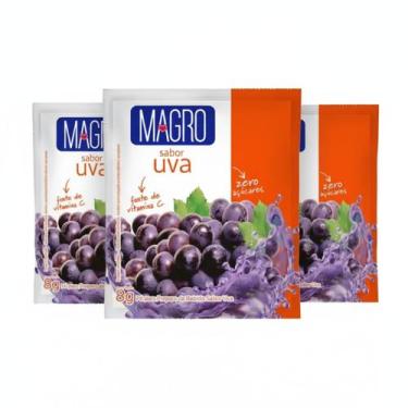 Imagem de Kit 3 refresco diet uva zero açucar fonte de vitamina c 8g magro