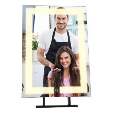 Imagem de Espelho Retangular 70x50 Iluminado Led 3 Cores Bancada Duplo - Ornato 