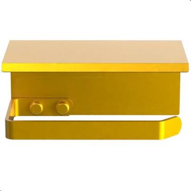 Imagem de Porta Papel Higiênico De Parede Banheiro Dourado UN MAX - Unidas Store