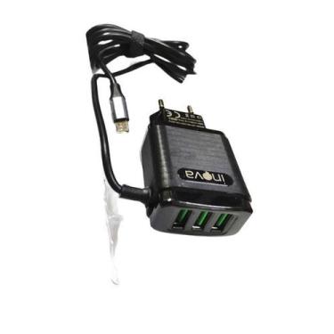 Imagem de Carregador  Inteligente V8 5.1a 3 Usb Car-8427 - Inova