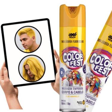 Imagem de Spray Tinta para Cabelo Color Fest Spray Amarelo 150ml - AXÉ BRASIL