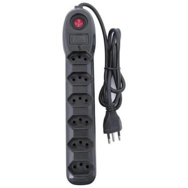 Imagem de Filtro de linha 6 tomadas pp 0,75 1m bivolt preto - Megatron