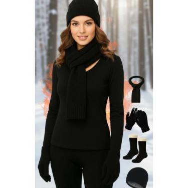 Imagem de Kit Completo Frio: Blusa, Calça Térmica, Luvas, Meias, Touca - Congrat