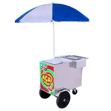 Imagem de Carrinho De Açaí R2 Com Roda Pneumática E Guarda-sol 965