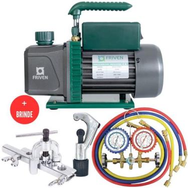 Imagem de Kit Refrigeração Com Bomba De Vácuo Manifold, Flangeador e Cortador de