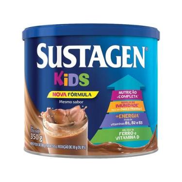 Imagem de Complemento Alimentar Sustagen Kids Chocolate Lata 380g  Kit com três 