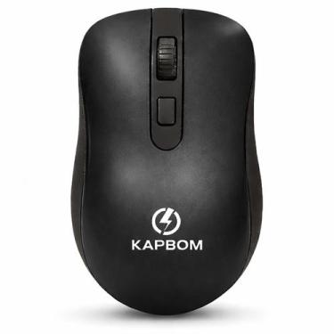 Imagem de Mouse sem fio Wireless Bluetooth Ergonômico Original - Kapbom, Preto
