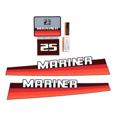 Imagem de Kit de Adesivos Mariner 25 Compatível Motor de Popa - SPTS