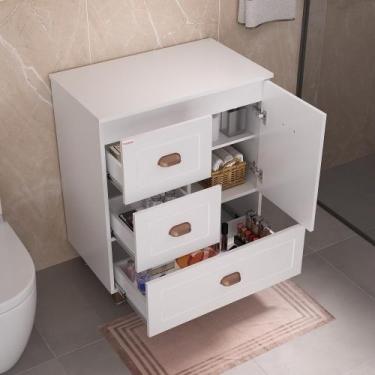Imagem de Gabinete para Banheiro Catarina 70 com Pés Branco Fabribam Branco, Bra