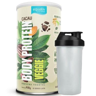 Imagem de Body Protein Veggie Cacau 418g Coqueteleira - Equaliv-Unissex