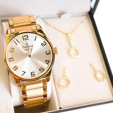 Imagem de Relógio Champion Feminino Elegance CN27652W + Kit Colar e Brincos-Feminino