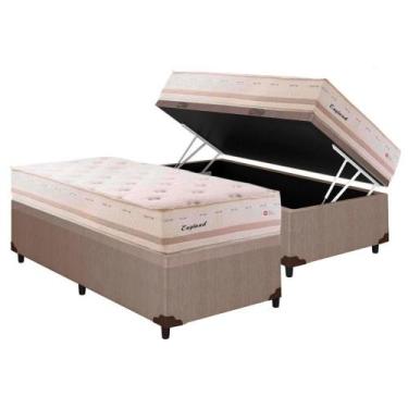 Imagem de Cama Box Baú Solteiro: Colchão Molas Herval Maxspring England + Base C