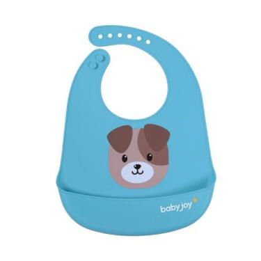 Imagem de Babador Silicone Baby Joy Cachorro Azul - Incomfral