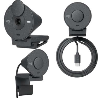 Imagem de Webcam Profissional C Tampa FullHD Logitech Brio 300 Grafite