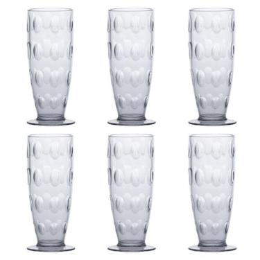 Imagem de Jogo de 6 Copos Cerveja Acqua Auto Relevo 350ml Acrílico Transparente 