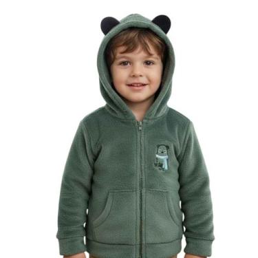 Imagem de Casaco Infantil Menino Peluciado com Capuz Inverno Fofinho - - anjo da