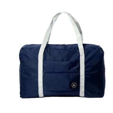 Imagem de Bolsa De Viagem Mala Dobrável Capacidade Impermeável Cores:Azul Marinh