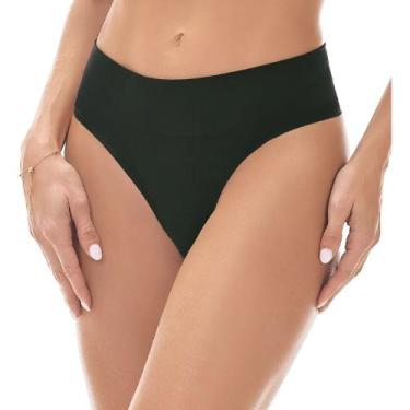 Imagem de Calcinha Fio Dental Cós Largo Sem Costura Zee Rucci, Preto, G