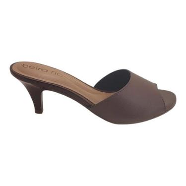Imagem de Tamanco Feminino Beira Rio Salto Fino Casual Lançamento Original, 35, 