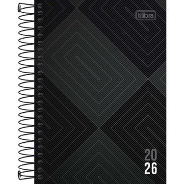 Imagem de Agenda Espiral Diária 129 x 187 cm Zip 2026 Retângulos Pretos - Zip B,