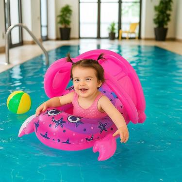 Imagem de Bote Infantil Inflável Caranguejo Rosa para Crianças de 6 a 18 Meses Seguro e Confortável Rosa Bestway