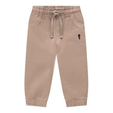 Imagem de Calça de Sarja Infantil Jogger Menino Marrom Onda Marinha, 10