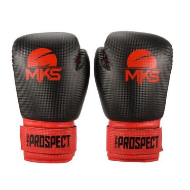 Imagem de Luva de Boxe Muay Thai MKS Combat New Prospect Black &amp Red, 14 Oz