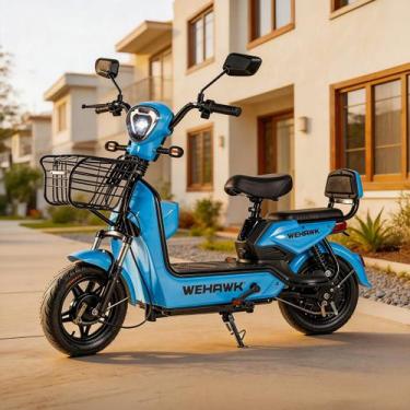 Imagem de Scooter Elétrica WeHawk Basket 500W Até 32 km, Autonomia 40 km, Azul c