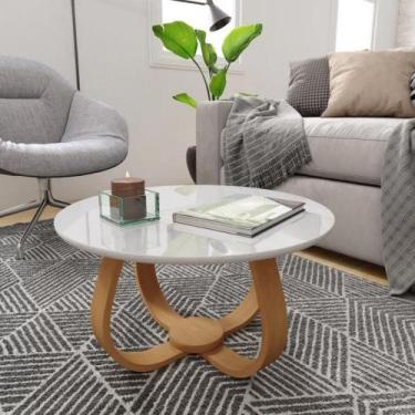 Imagem de Mesa de Centro Redonda 60cm Rubi Branco - Sparta Móveis