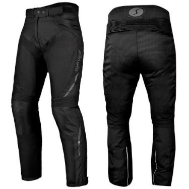 Imagem de Calça Air Tech Preto Shiver Impermeável Com Proteção Masculina Motocic