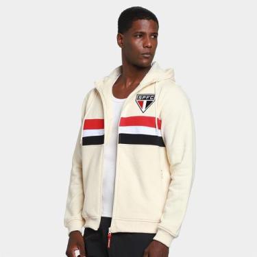 Imagem de Moletom São Paulo C/Zíper Masculino - Surf Center, Bege, Vermelho, G