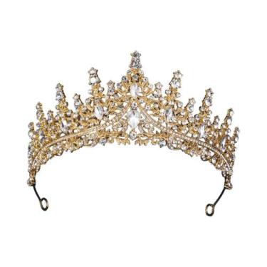 Imagem de Tiara De Coroa De Cristal Com Strass Para Mulheres, Acessório De Fanta