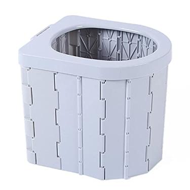 Imagem de GQYYS Vaso sanitário portátil, dobrável, portátil, de plástico, para viagem, acampamento, banheiro, carro, vaso sanitário, para acampamento, barco, caminhadas, viagens longas e praia