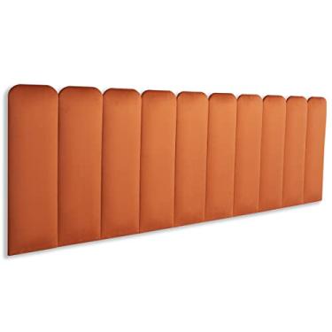 Imagem de Cabeceira King Modulada Arredondada Cama Box 200 cm x 60 Cm Kit 10 Placas Blu Interiores Cor:VELUDO Terracota