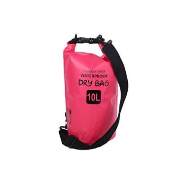 Imagem de Jueshanzj Bolsa seca, bolsa impermeável com alça longa ajustável, perfeita para viagens na praia/natação, rafting/surfe/ciclismo/caminhada/acampamento rosa 30L