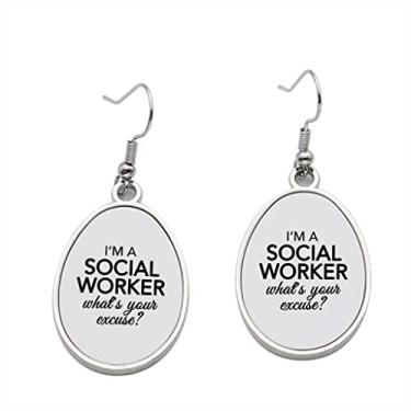 Imagem de Brinco I'm Social Worker What Your Exuse – Brincos com pingente para meninas – Presente de festa de aniversário dos namorados